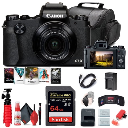 Canon PowerShot G1 X Mark III Digital Camera (2208C001) + 64GB Card + More (International Version)