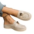 thumbnail image 7 of Women's Comfortable Walking Slides, Backless Loafers for Women Woven Backless Penny Loafers Slip On Round Toe Mesh Loafer Mules Open Back Slide In Comfortable Breathable Walking Shoes, Khaki 7, 7 of 7