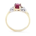 thumbnail image 4 of Galaxy Gold 14K Yellow Gold 1.47 CT Natural Oval-Shaped Ruby and Diamonds Ring - July Birthstone - Passion & Protection - Sizes 5.5 to 11 - Fine Jewelry for Women, 4 of 5