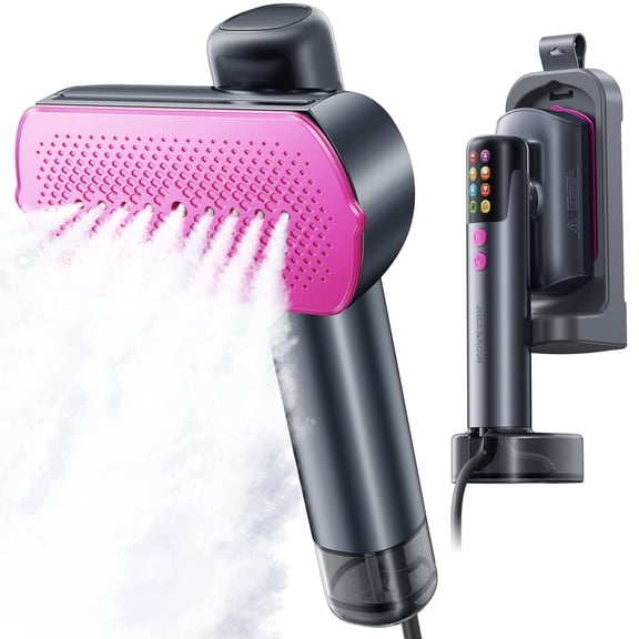 Jack & Rose Travel Steamer for Clothes 1200W, 200ml/100ml Dual Water Tanks, 2-in-1 Steamer & Iron, 30s Fast Heat, Ceramic Soleplate, Travel & Home Use, SI05