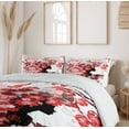 thumbnail image 6 of Ambesonne Femimine Duvet Cover Sets, Flower Girl Long Hair, 2-King, Black Pink and Red, 6 of 7