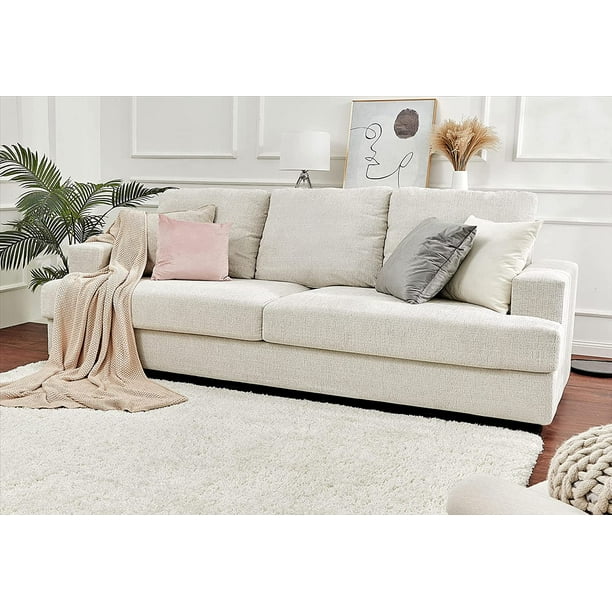 AMERLIFE Sofa, Deep Seat SofaContemporary Chenille Sofa Couch, 3