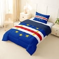 thumbnail image 2 of Manfei Cape Verde Flag Twin Comforter Sets,Patriotic Theme Art Bedding Set,Blue Red Yellow,Navy Blue Reversible,2-Piece,1 Comforter and 1 Pillowcase, 2 of 7