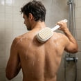 thumbnail image 5 of Cozeii Silicone Back Scrubber, Long Handle Shower Brush, Soap Reservoir Bath Body Scrubber for Shower, Spa, Exfoliating, Bathroom Body Care, 13.9 Inch, Light Blue, 5 of 9