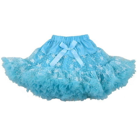 Wenchoice Girl'S Fluffy Baby Blue Snowflake Tutu  M(3T-4T)