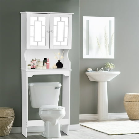 toilet bathroom storage cabinet shelf organizer saver space gymax walmart