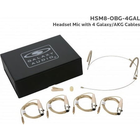 UPC: 0691281007248 | Galaxy Audio HSM8 Beige Omni-Directional Dual Ear Headset Microphone for Galaxy Audio/AKG Systems