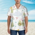 thumbnail image 6 of Picia Green Blue Avocado Gentle Cotton Regular Fit Short Sleeve Casual Hawaiian Shirt for Men-Large, 6 of 9