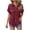 Red, variant on Homenesgenics Women's Tops Solid-Color Collared Button-Down Pocket Short-Sleeve Shirt Red L
