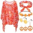 thumbnail image 1 of Set de Accesorios de Disfraz Hippie Hicarer para Mujeres y Niñas x6, 1 of 7