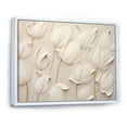 thumbnail image 2 of Designart "Serene White Tulip Ensemble" Tulips Floater Framed Canvas Art Print, 2 of 5