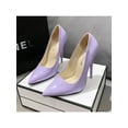 thumbnail image 6 of Ritualay Womens Dress Shoes Heels and Pumps Ladies Anti-Slip Slip On Dress Shoes Stiletto Heels Casual Glossy High Heel Pumps Party Lightweight Dress Pumps Heels Purple 5.5, 6 of 7