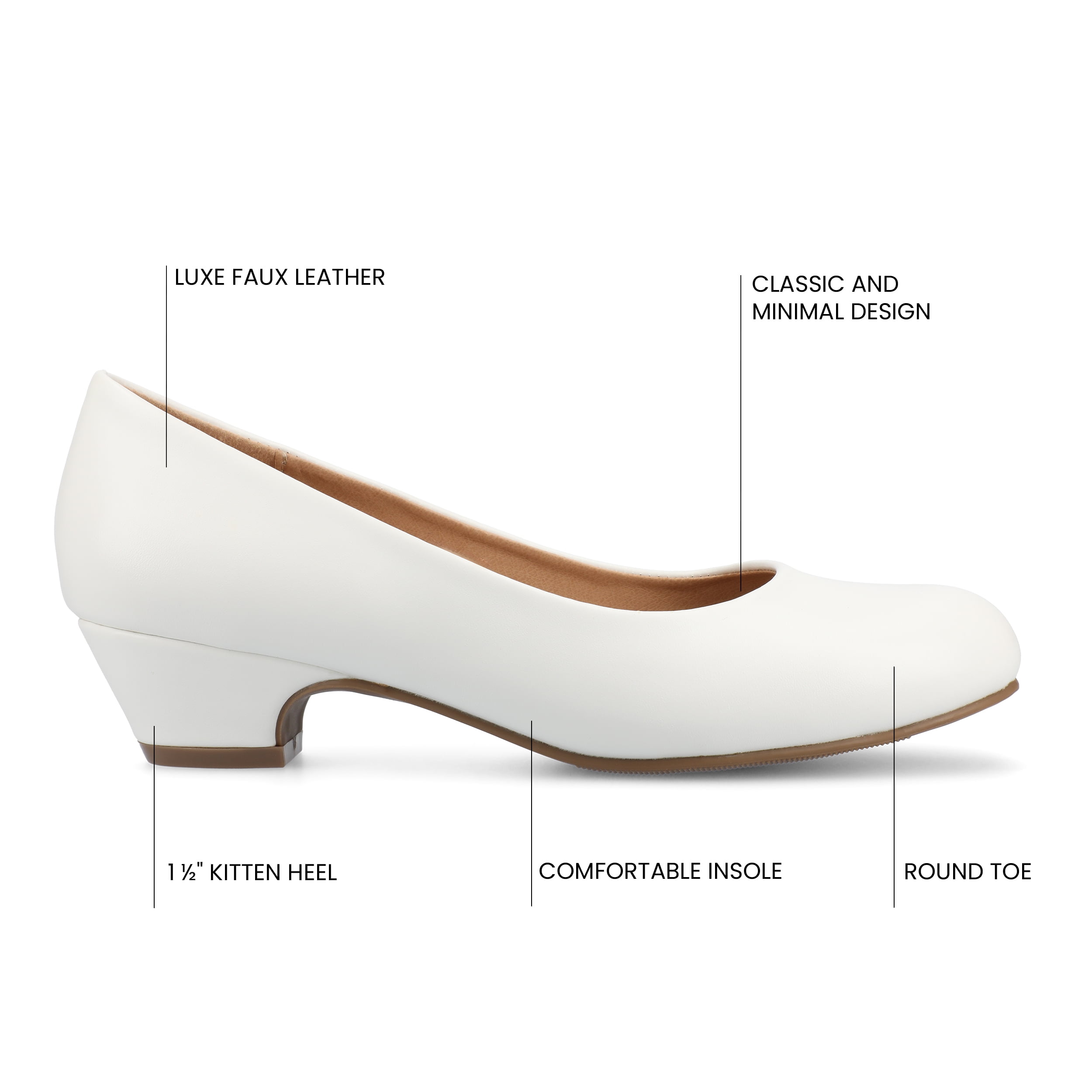 Journee Womens Saar Comfort Insole Round Toe Block Heel Pumps