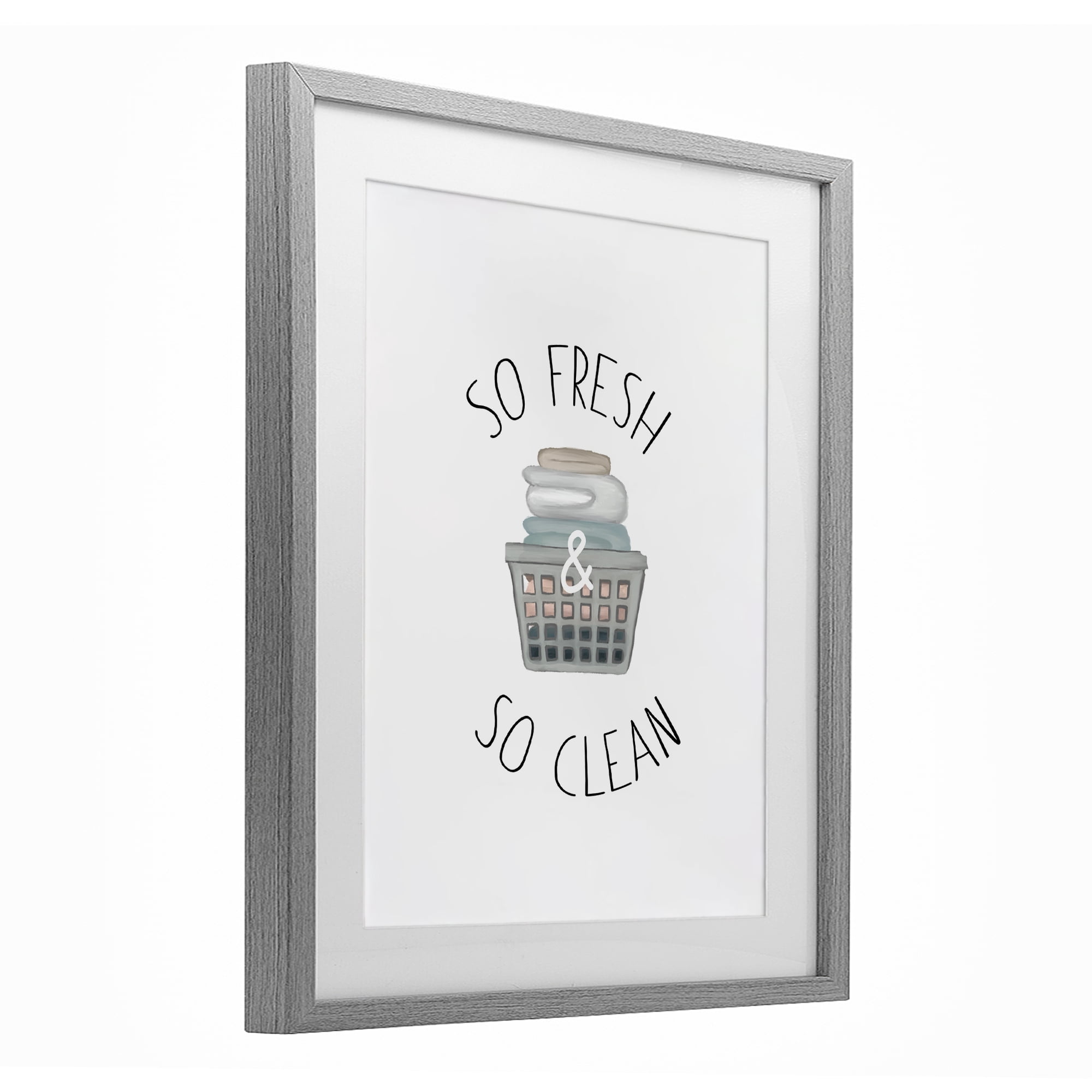 Stupell Industries So Fresh Laundry Basket Gray Framed Print Under Glass, design by Elizabeth Medley