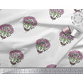thumbnail image 3 of Soimoi Modal Satin Fabric Leaves & Floral Block Decor Fabric Printed Yard 42 Inch Wide, 3 of 3