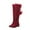 Red Over The Knee Boots, variant on Women's Over The Knee Boots Suede Fuzzy Fleece Lined Wedge Heel Winter Boots Warm Plush Lining Buckle Buckle Pull on Boots Brown 40