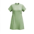 thumbnail image 4 of Levmjia Women's Short Sleeve Casual Dress Plus Size A Line Tunic Dress with Side Buttons Crew Neck Loose Fit Swing Dress for Summer, 4 of 7