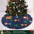 thumbnail image 6 of FMSHPON Snowflake Santa Xmas Tree Xmas Christmas Tree Skirt Stand Mat for Holiday Party Decoration Indoor Outdoor 36 inches, 6 of 6