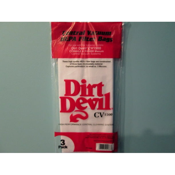 Dirt Devil Central Vacuum bags 7767W Genuine 3 Pack