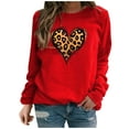 thumbnail image 2 of successthop Red Long Sleeve Tops for Women Valentines Day Clothes with Crew Neck Polyester Casual Love Heart Printed Lover Gift Blouse Tops for Valentines Gifts S, 2 of 8