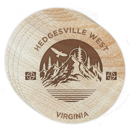 

Hedgesville West Virginia 4 Pack Engraved Wooden Coaster Camp Outdoors Design