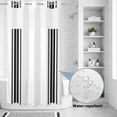 thumbnail image 2 of No Hook Shower Curtain, Black White Stripe, Shower Curtains for Bathroom with See Through Top Window, Abstract Geometric Waterproof & Washable Bath Curtain Small Stall 36"x78", 2 of 9