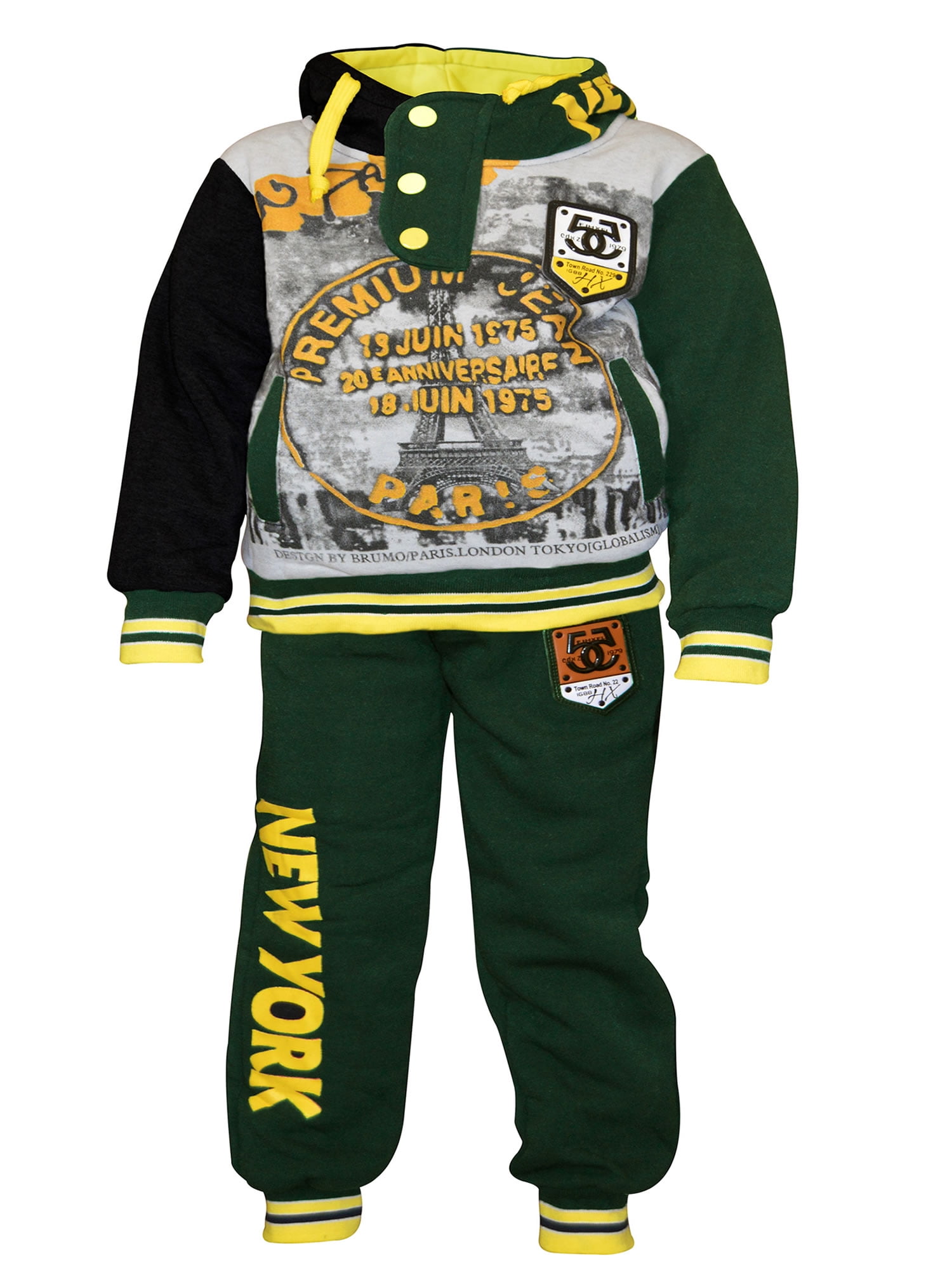 Skylinewears Kids Boys Sweatsuit Hooded Two Piece Tracksuit Set