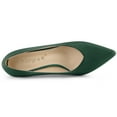 thumbnail image 4 of BLISSFUL STEP Women's Pointed Toe Low Kitten Heel Dress Pumps Dark Green (Size 8.5), 4 of 6