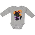 thumbnail image 3 of Inktastic Halloween Cat, Cute Cat, Black Cat, Witch Hat Boys or Girls Long Sleeve Baby Bodysuit, 3 of 5