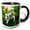 Black/White, variant on 3drose, Bassette Hound Pup with Butterfly, 11oz Two-tone Black Mug