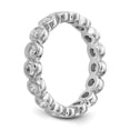 thumbnail image 4 of 14K White Gold Ring Band Eternity Diamond Round Polished 1ct Bezel Set , Size 9, 4 of 5