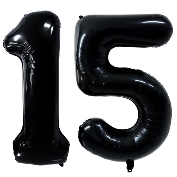 Lámina negra para globos LVMOQIQIU, número 15, 40 pulgadas (2 unidades)