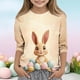 thumbnail image 1 of Blusas y camisas de manga larga con cuello redondo para niños con estampado de día de Pascua, manga 3/4/cuello redondo tres cuartos, camisa inferior y superior para niños, parte superior de poliéster, 1 of 5