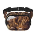 thumbnail image 1 of Disketp Portrait Of Cow With Its Baby Cow Riñonera de Doble Capa, Bolsa de Cintura Ajustable para Viajes, Correr y Senderismo, Riñonera Ligera para Hombre y Mujer, 1 of 9