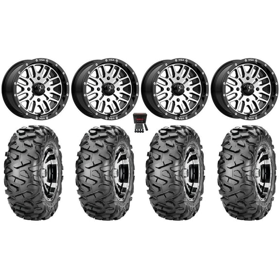 MSA Machined Brute 14" UTV Wheels 30" BigHorn Tires Can-Am Maverick X3 / Honda Pioneer 1000 / Talon