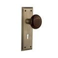 thumbnail image 3 of Nostalgic Warehouse Nykbrn_Prv_234_Kh Brown Porcelain Solid Brass Privacy Door Knob Set -, 3 of 7