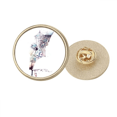 thumbnail image 1 of Architecture Baroque Bâtiment Peinture à l'Aquarelle Rond Métal Broche d'Or Clip, 1 of 3