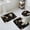 Black White Brown, variant on Vintage Black Floral Bath Mat 3 Piece Bathroom Rug Set, Spring Seasonal Botanical Blooms Non Slip Bath Rug Contour Mat and Toilet Lid Cover, Absorbent Shower Mats Soft Bath Rugs and Mats Sets