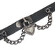 thumbnail image 5 of Pulsera de cuero vintage con cierre de corazón estilo punk rock y cadena. Negro, 5 of 6
