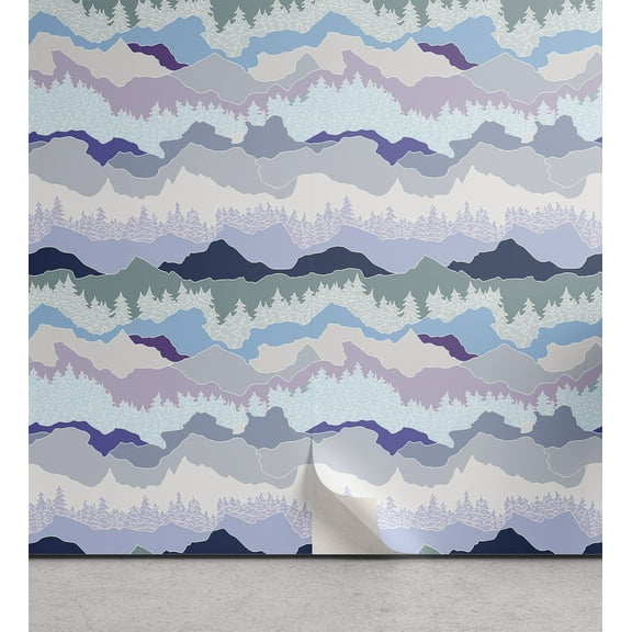 Ambesonne Abstract Peel & Stick Wallpaper for Home, Pastel Tone Landscape Like, 13"x72", Multicolor