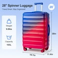 thumbnail image 2 of Ktaxon Valise Rigide à Roulettes Pivotantes de 28”, avec Serrure TSA, Valise Légère et Durable pour le Voyage, Bleu Rouge, 2 of 14
