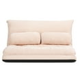 thumbnail image 1 of Gymax Floor Sofa Bed 6-Position Adjustable Sleeper Lounge Couch with 2 Pillows Beige, 1 of 10