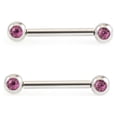 thumbnail image 1 of Paire de Barre à Mamelon Push-In avec Zircone Cubique 14 g, 1 of 12