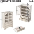 thumbnail image 2 of HIUU Tall White Storage Cabinet with 2 Drawers and Adjustable Shelf,52 Inch Tall Storage Cabinet with Glass Door,Modern Bookcase with Spacious Storage Solutions,Wood Pantry Cabinet for Living Room, 2 of 9