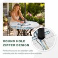 thumbnail image 4 of Round Outdoor Tablecloth with Umbrella Hole and Zipper, Blue Anchor Coastal Tablecloth with Elastic Waterproof, Summer Nautical Beach Coral Shell Patio Table Covers for 55" - 60" Picnic Pool Tables, 4 of 9