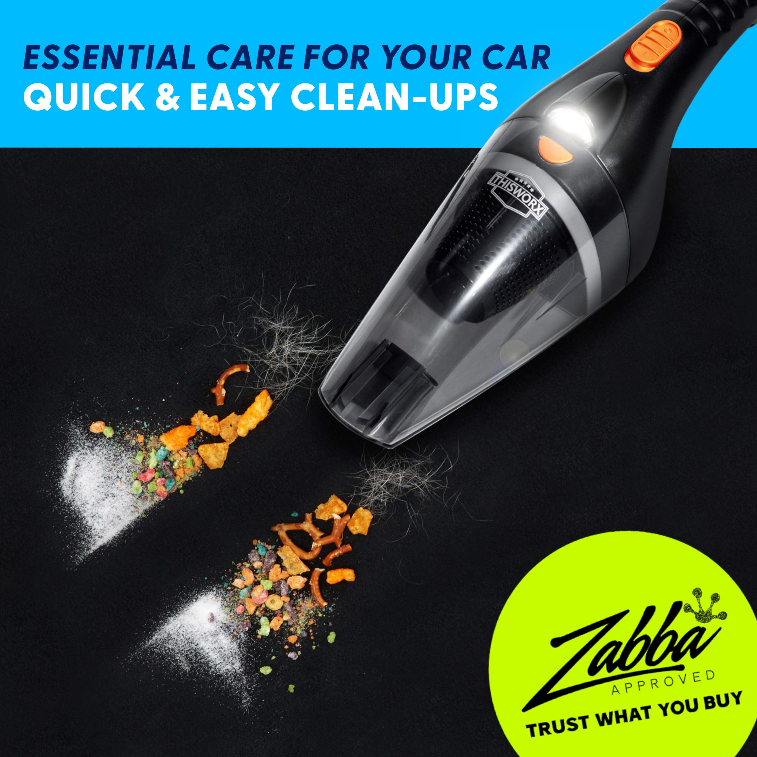 ThisWorx Car Vacuum Cleaner 2.0 - Upgraded w/ LED Light, Double HEPA  Filter, 110W High Suction Power