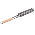thumbnail image 1 of Kabob Grilling Baskets, Barbecue Grill Basket Iron Easy To Use Portable Non Messy  For Camping For Meat Wood Color,Red, 1 of 8