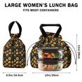 thumbnail image 5 of Black Sunflower Drawstring Lunch Bag Women - Drawstring Lunch Bag Insulated for Work Office - Stain-Resistant Large Lunchbags for Women with Multi-Pockets, 5 of 6