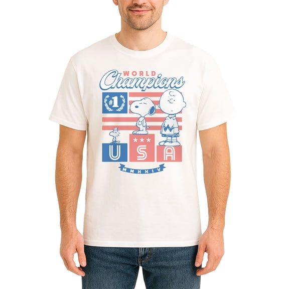 Peanuts - USA World Champions - Men's Short Sleeve Graphic T-Shirt