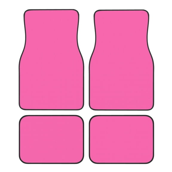 Crystal Fleece Car Floor Mats Set Of Four - Bottom Injection Molded For Easy Installation To Prevent Interior Contamination Suitable For Most Cars Hotpink